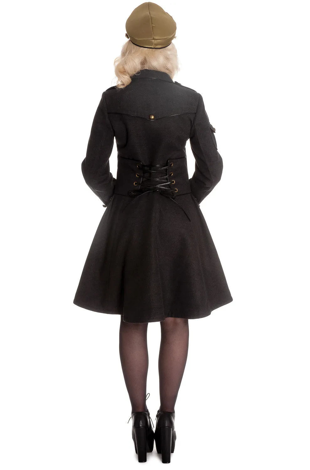 Hell Bunny Victorian Steampunk Military Corset " Imma" Coat