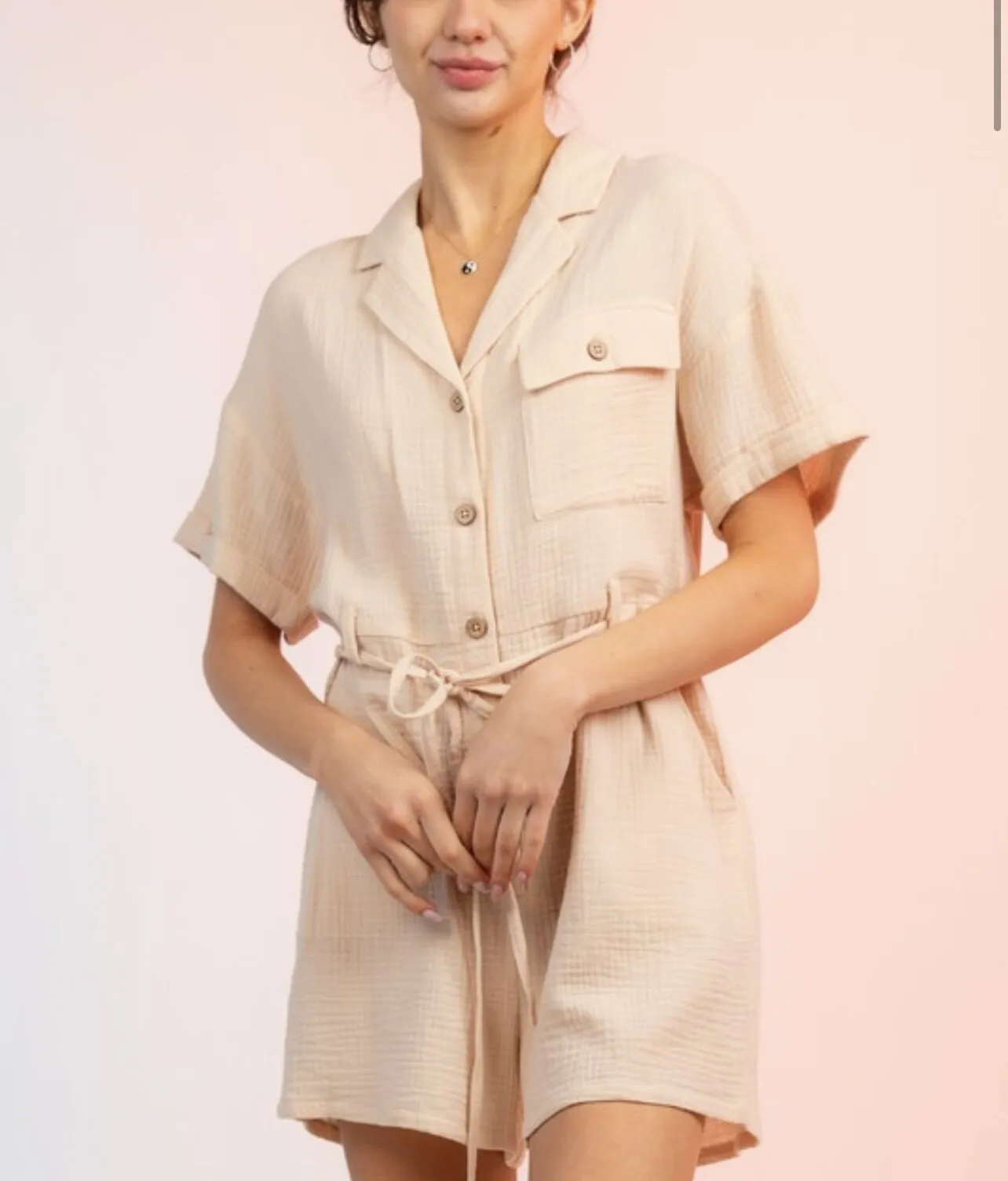 Never ending vacay Belted Romper