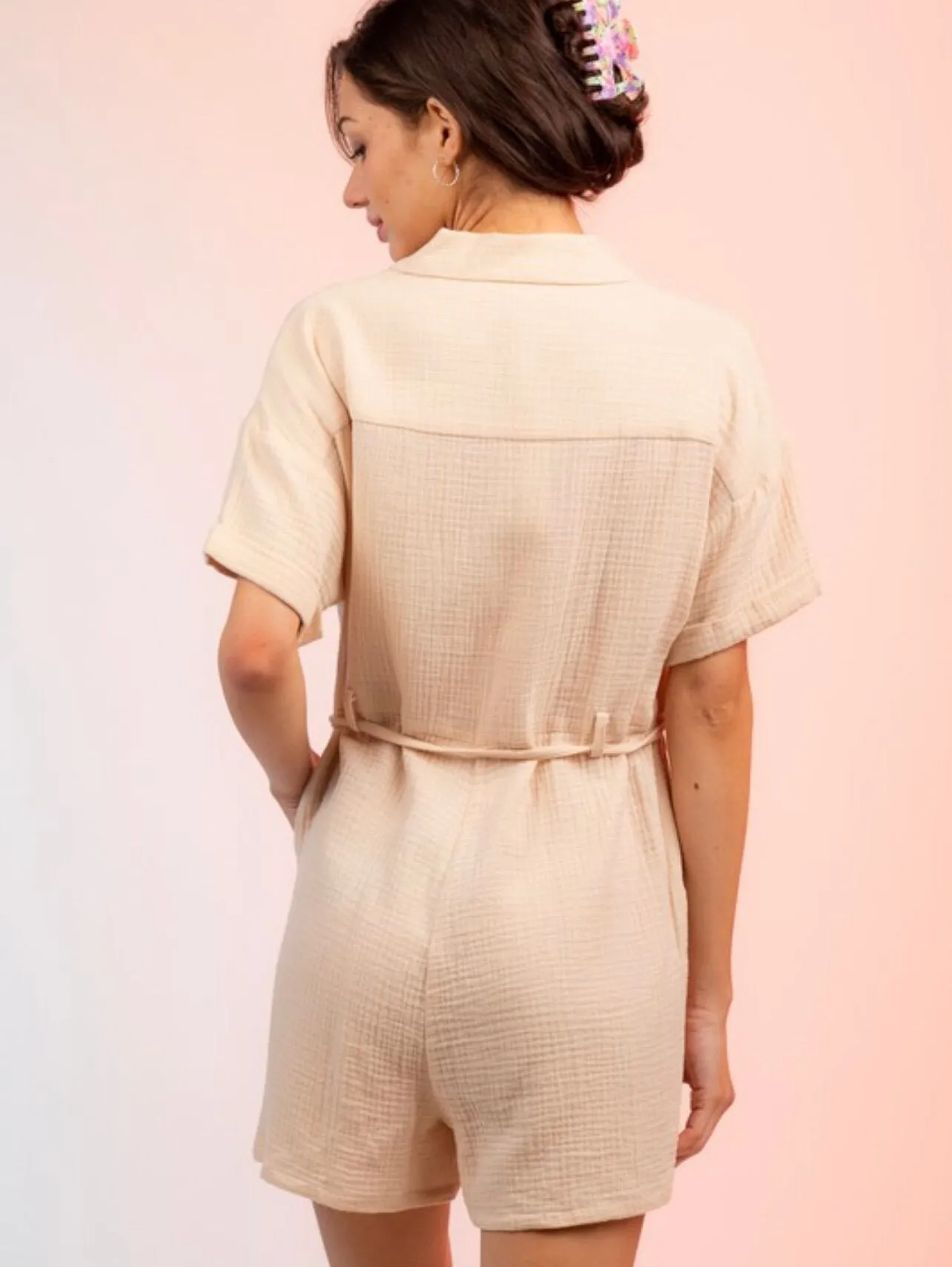Never ending vacay Belted Romper