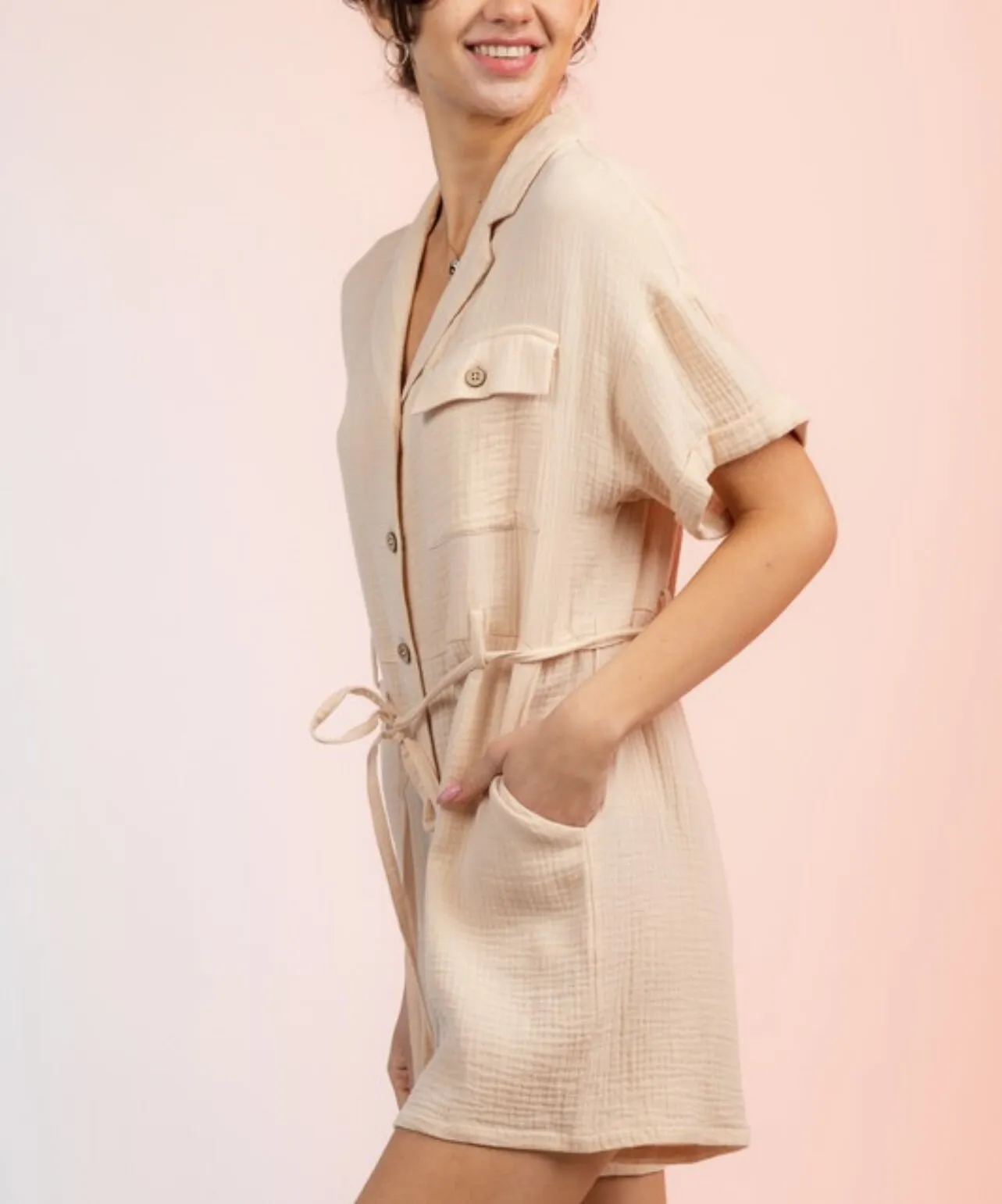 Never ending vacay Belted Romper