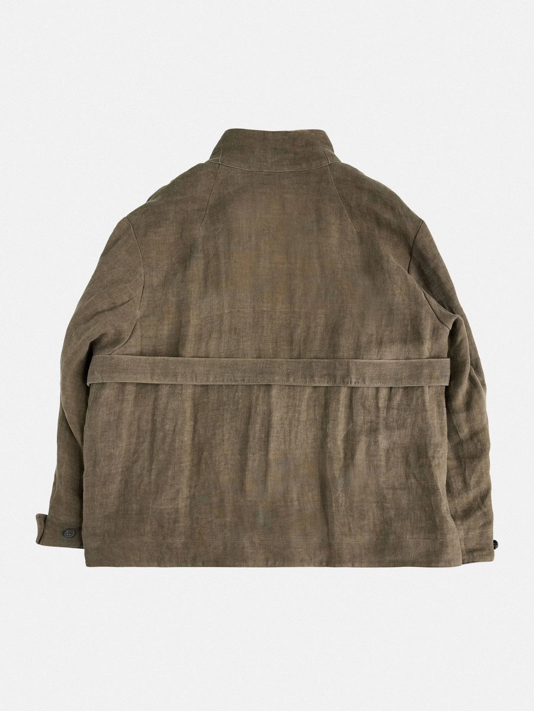 Oiled linen belted Jacket