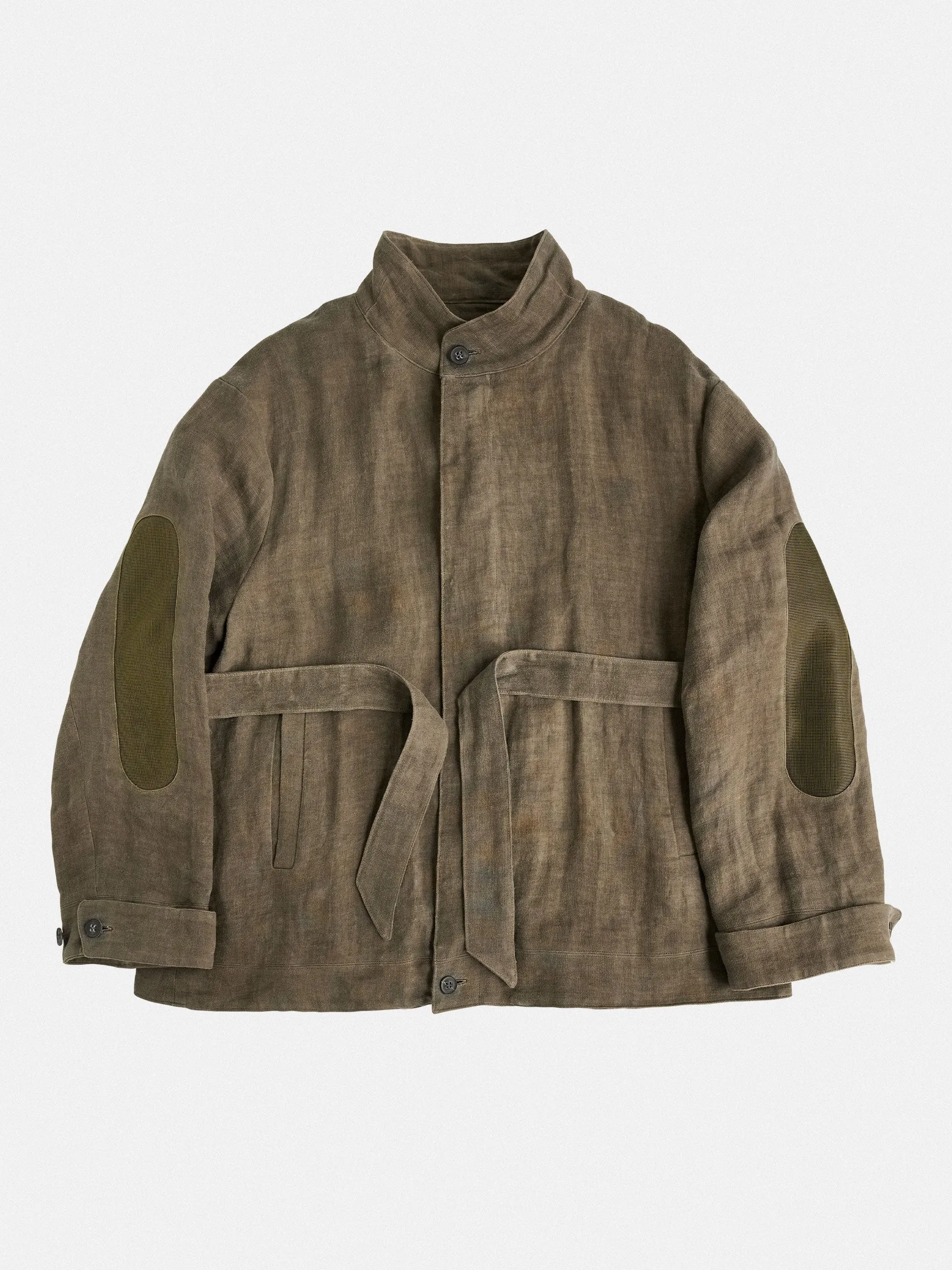 Oiled linen belted Jacket