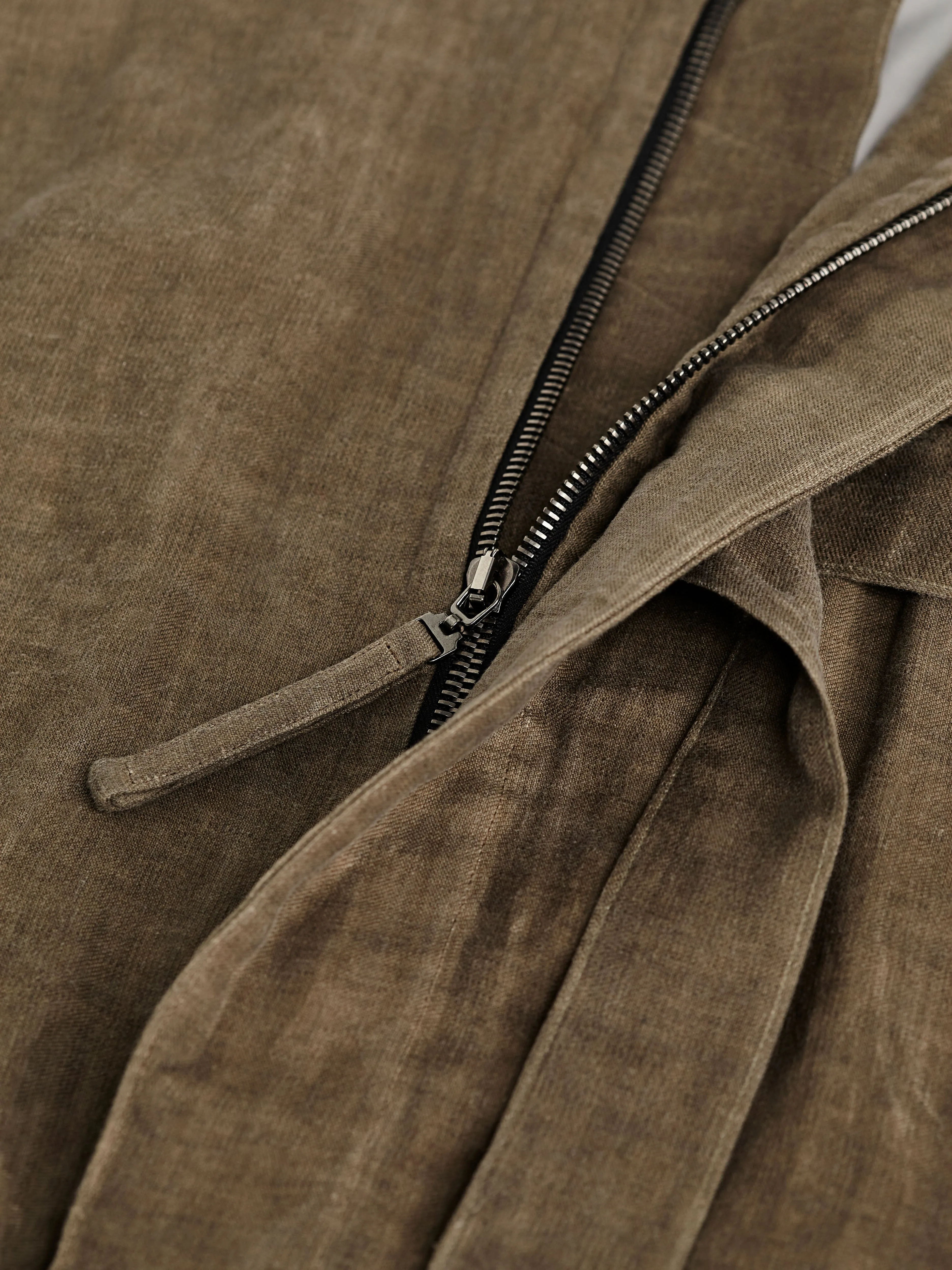 Oiled linen belted Jacket