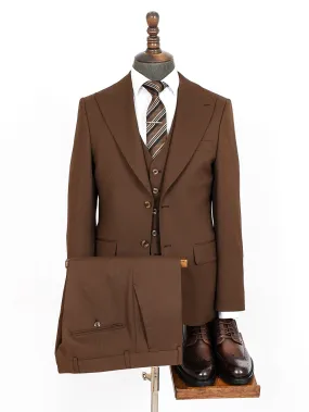 Three Pieces Of Caramel Bespoke Men Suit Tailored