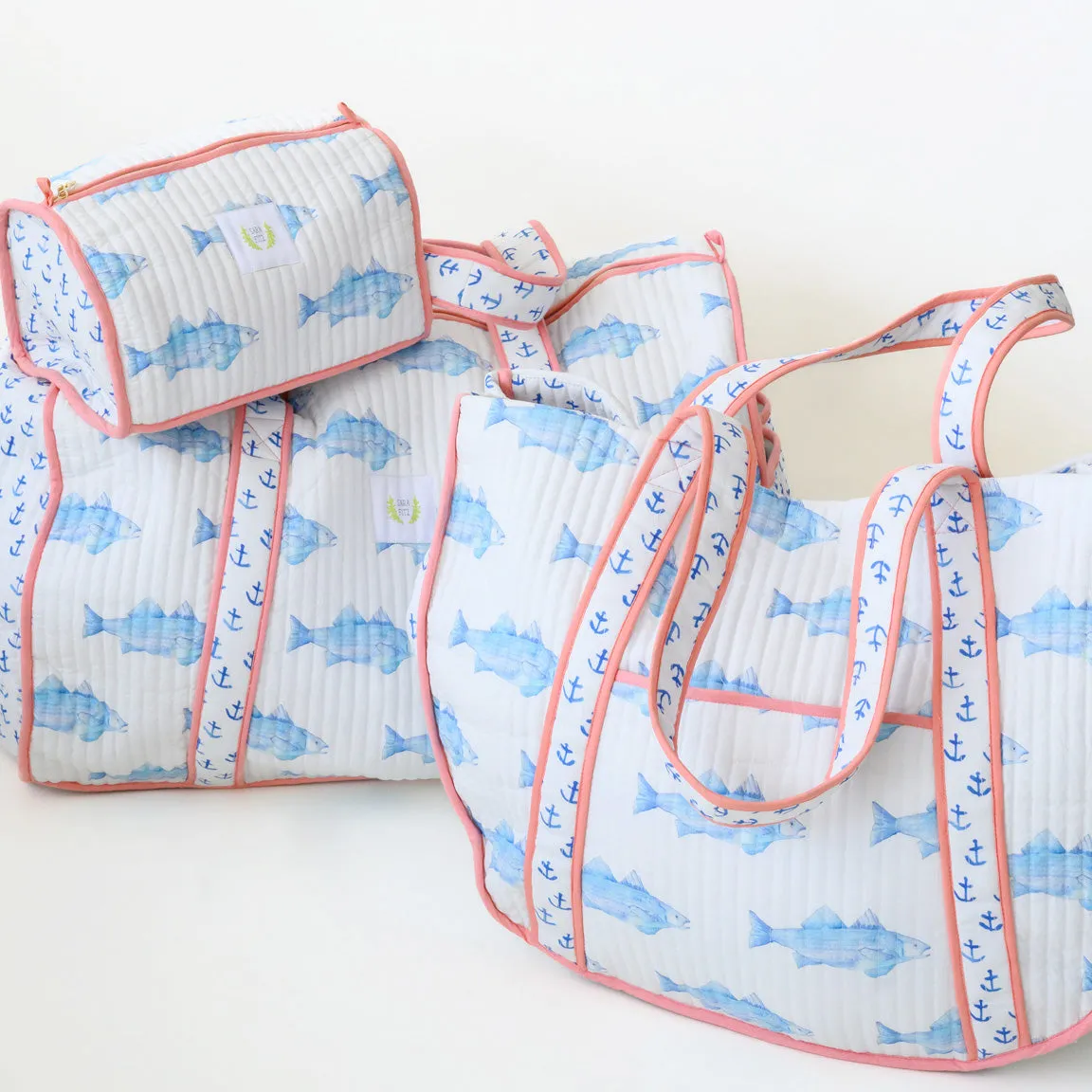 Weekender Tote, Blue Fish