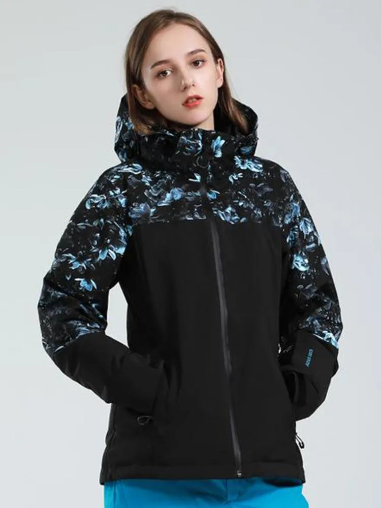 Women's Gsou Snow Back To Mountain Downhill Winter Hooded Ski Jacket