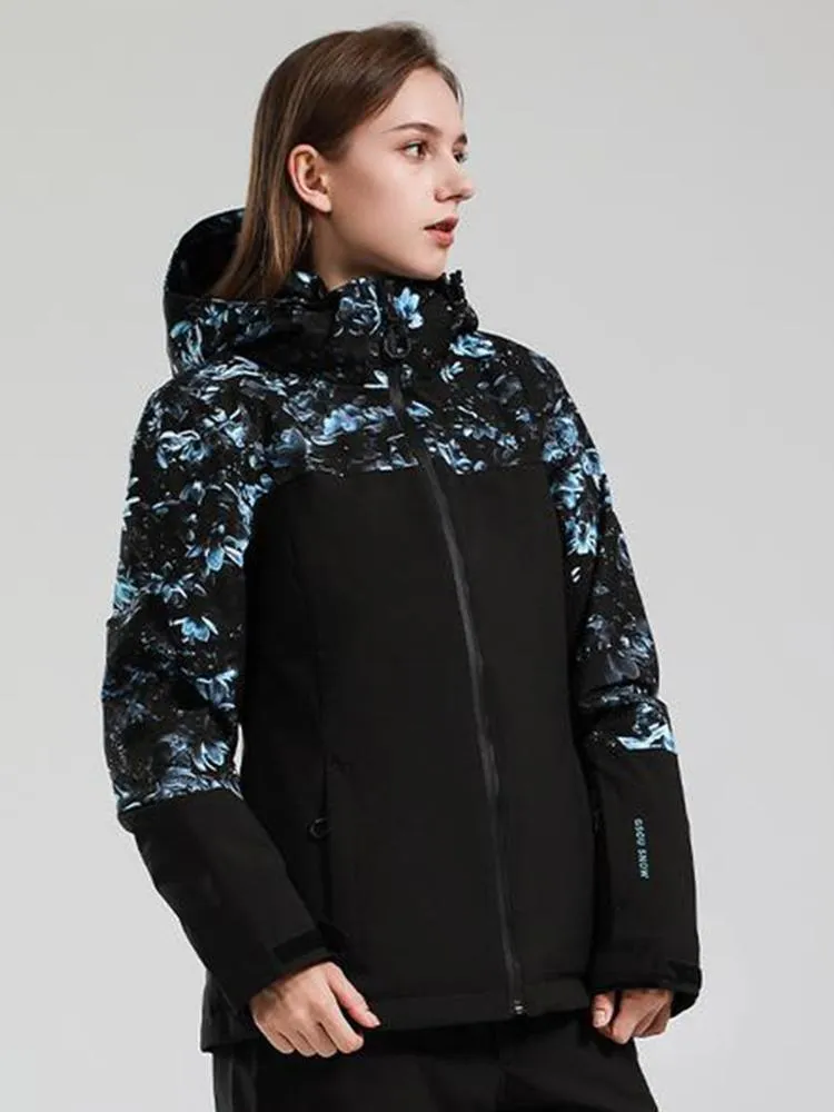 Women's Gsou Snow Back To Mountain Downhill Winter Hooded Ski Jacket