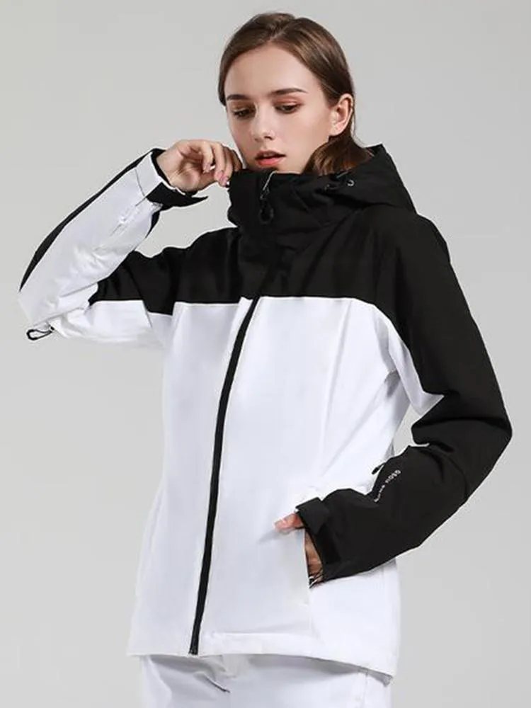 Women's Gsou Snow Back To Mountain Downhill Winter Hooded Ski Jacket